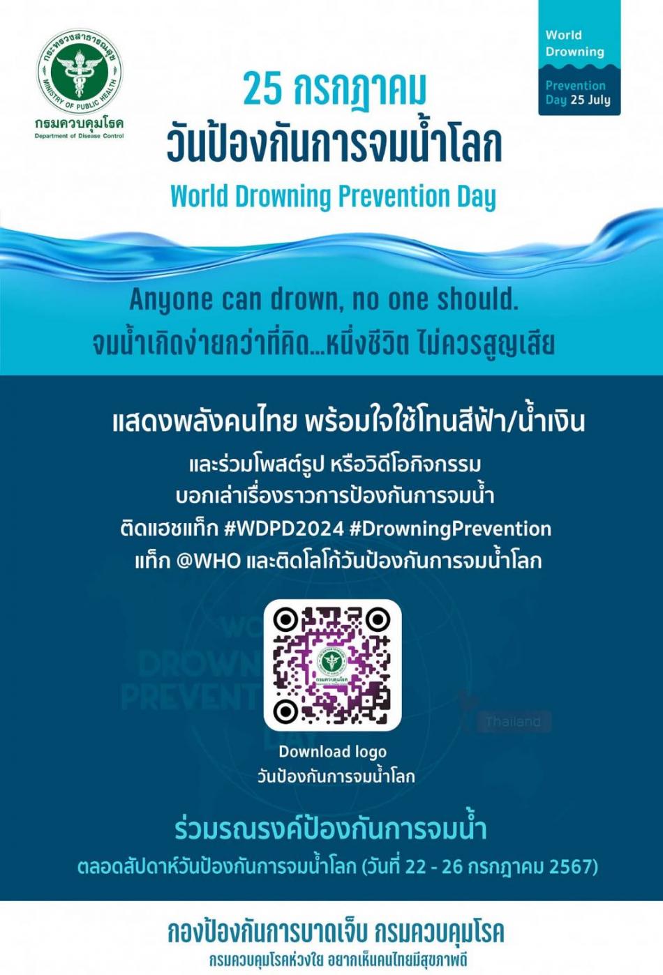 25 กรกฎาคม วันป้องกันการจมน้ำโลก 
